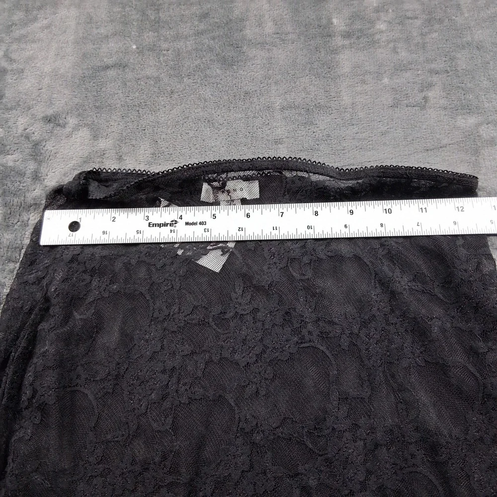 NWT Topshop Lace Midi Skirt Womens Size 4 Black Sheer Floral‎ Scalloped Hem